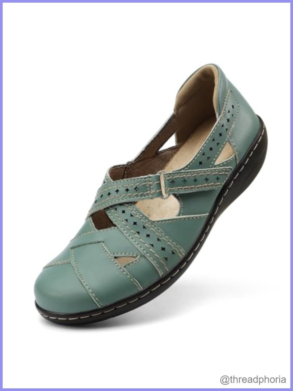 Genuine Leather Closed Toe Slip-On Loafers Comfortable Walking Flats